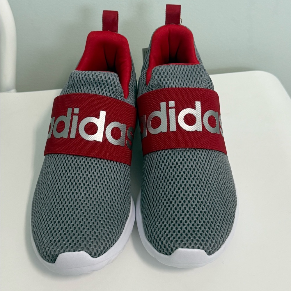Adidas Lite Racer Sneakers in Gray and Red